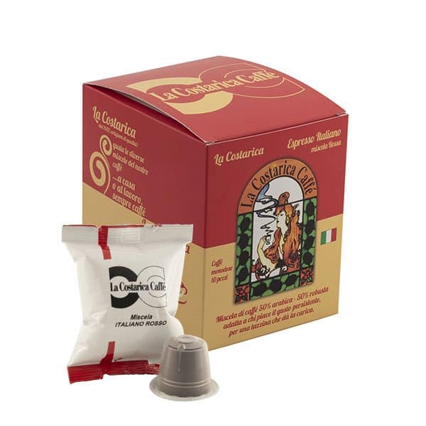 Espresso italiano red blend coffee capsules compatible with Nespresso